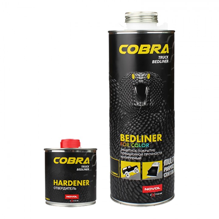 NOVOL  COBRA TRUCK BEDLINER  Колеруемое защитное покрытие повышенной прочности (комплект), уп.0,6л+0,2л