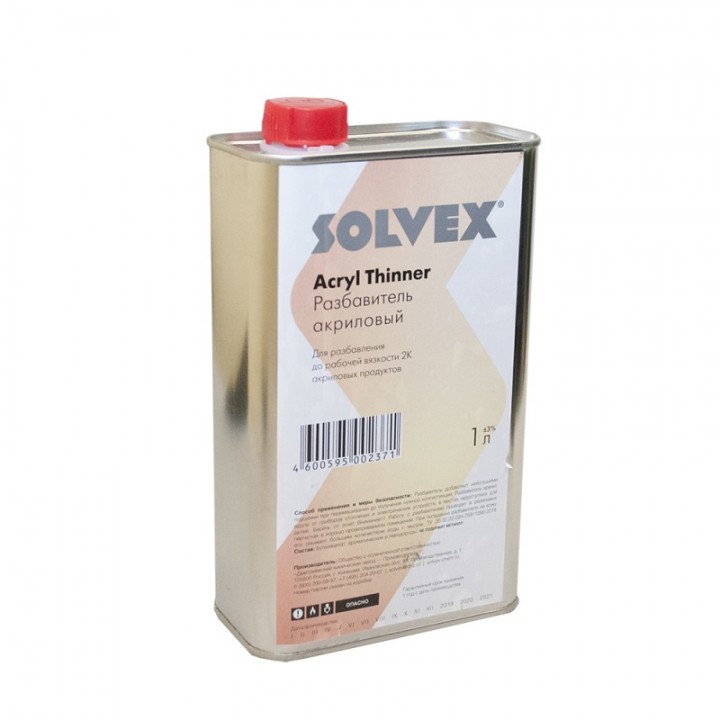 Разбавитель акриловый, Acryl Thinner, "SOLVEX", уп. 1л