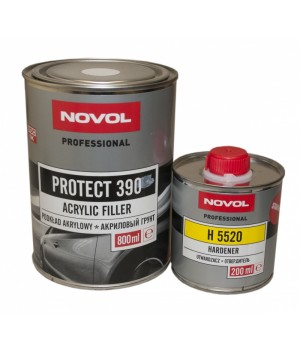Грунт NOVOL  PROTECT 390 4+1 акриловый серый (комплект), уп.0,8л+0,2л