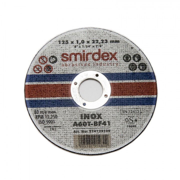 125*1*22мм SMIRDEX 914 Inox Cutting Wheels Отрезной круг по нержавеющей стали