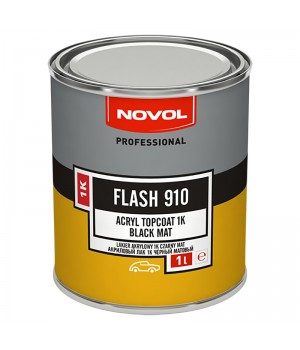 Лак NOVOL  FLASH 910  1К  (эмаль) акриловый, матовый, чёрный, уп.1л