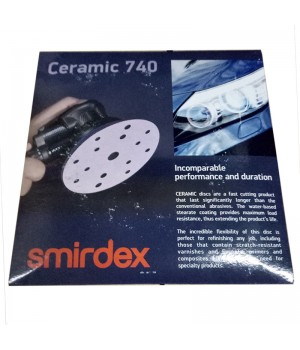 Р80-320 150мм SMIRDEX Ceramic Velcro Discs 740  Набор 740  Абразивных кругов 10шт, с 15 отверстиями