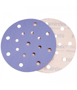 P120 150мм SMIRDEX Ceramic Velcro Discs 740  Абразивный круг, с 17 отверстиями