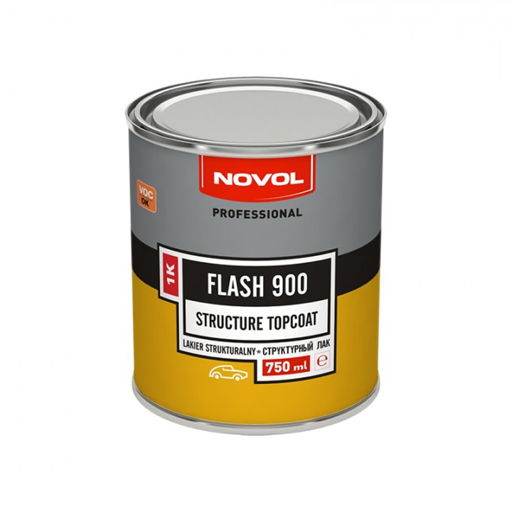 Лак NOVOL  FLASH 900  1К  структурный, чёрный, уп.0,75л