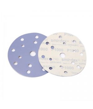 P1000 150мм SMIRDEX Ceramic Velcro Discs 740  Абразивный круг, с 15 отверстиями