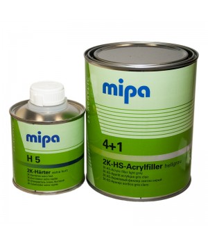 Грунт  MIPA  Acrylfiller 2К 4+1 акриловый светло-серый (комплект), уп.1л+0,25л