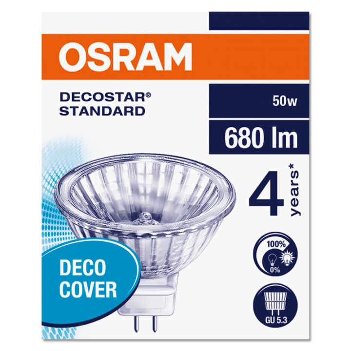 Лампа галогенная WFL DECOSTAR 51S Standard 36град. 50w/12v/2950k (d51*45mm,GU5,3) OSRAM