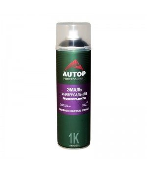 чёрная матовая  AUTOP  Эмаль акриловая высокоукрывистая №18, High Build Topcoat (аэрозоль), уп.650мл