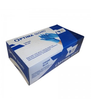 Перчатки нитриловые OPTIMA GLOVES, текстурированные, синие, размер L, уп.100шт