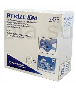 KIMBERLY-CLARK  WypAll X80 Двусторонние салфетки, серо-голубые, уп.23*42см*80шт