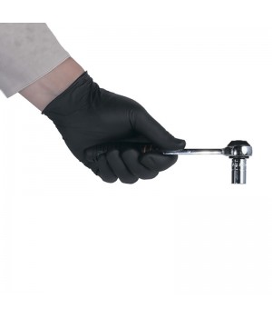 ADOLF BUCHER  Перчатки нитриловые, черные СТАНДАРТ, без талька, размер XL, уп.100шт