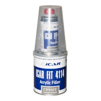 Грунт-наполнитель ICAR FIT 4114 4+1 акриловый, чёрный, с отвердителем (комплект), уп.0,8л+0,2л
