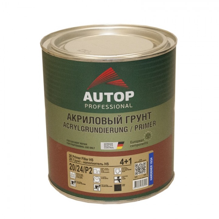 Грунт-наполнитель  AUTOP  2K Primer Filler HS Standart 4:1 чёрный, уп.0,80л