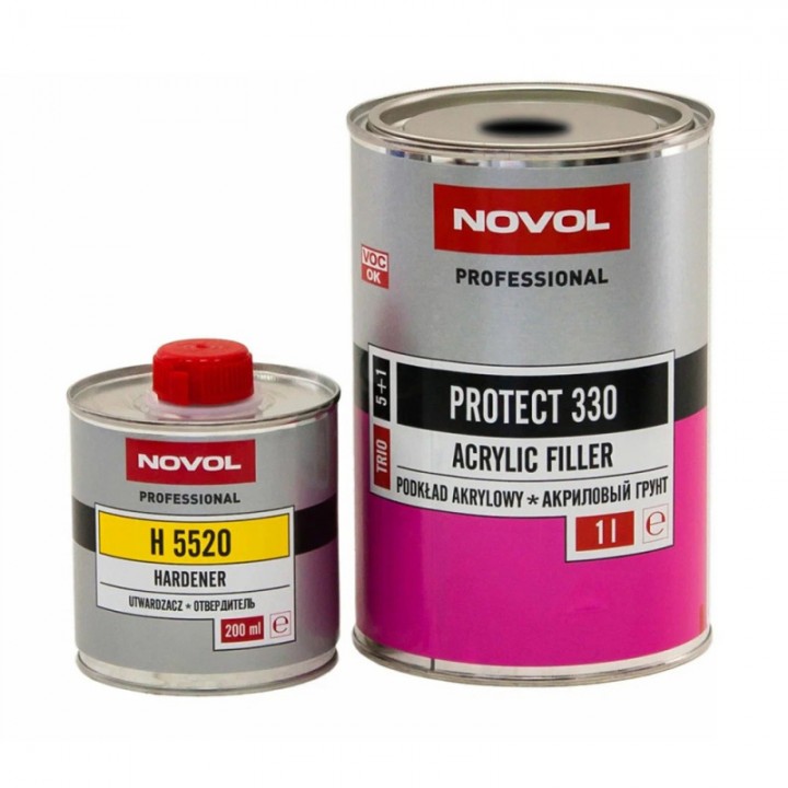 Грунт NOVOL  PROTECT 330 5+1  акриловый чёрный (комплект), уп.1л+0,2л