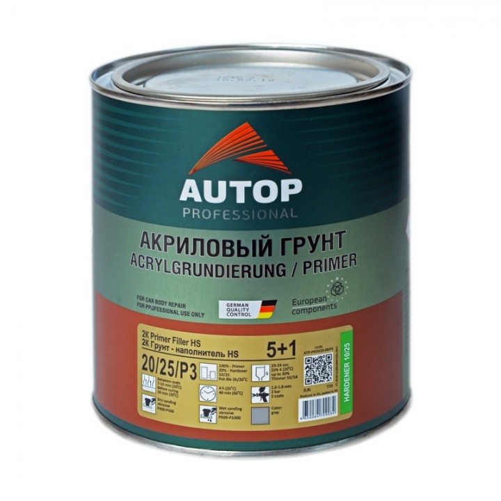 Грунт-наполнитель  AUTOP  2K Primer Filler HS Standart 5:1 серый, уп.0,80л