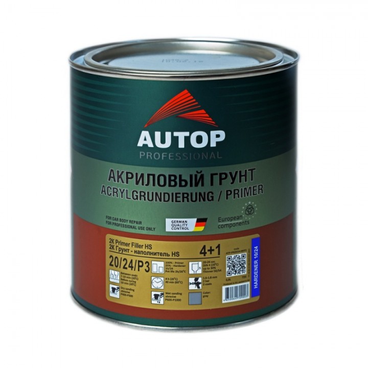 Грунт-наполнитель  AUTOP  2K Primer Filler HS Standart 4:1 серый, уп.0,80л